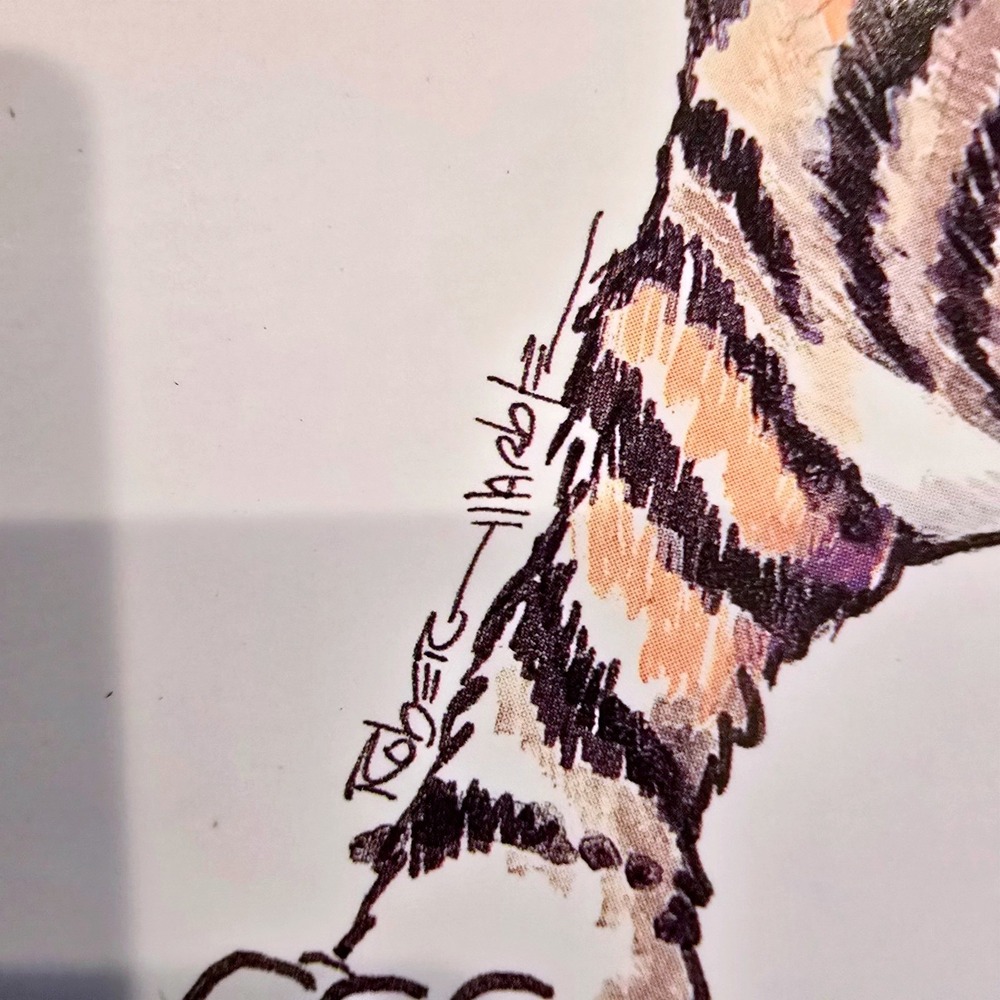 VTG 90s Robert Marble Signed Cat Print Every New Step Is A Great Adventure 10x8" - Picture 2 of 13
